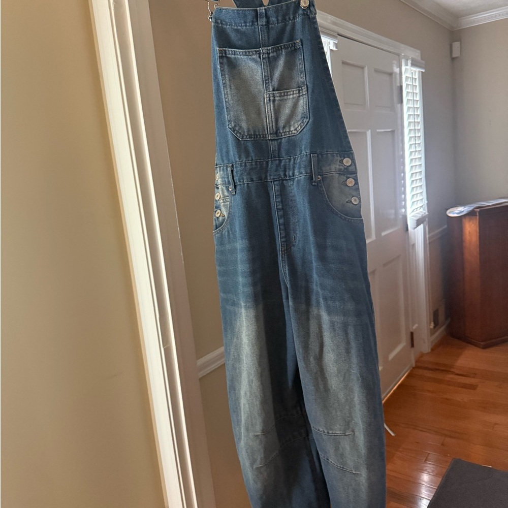 Classic Denim Overalls in Medium Blue